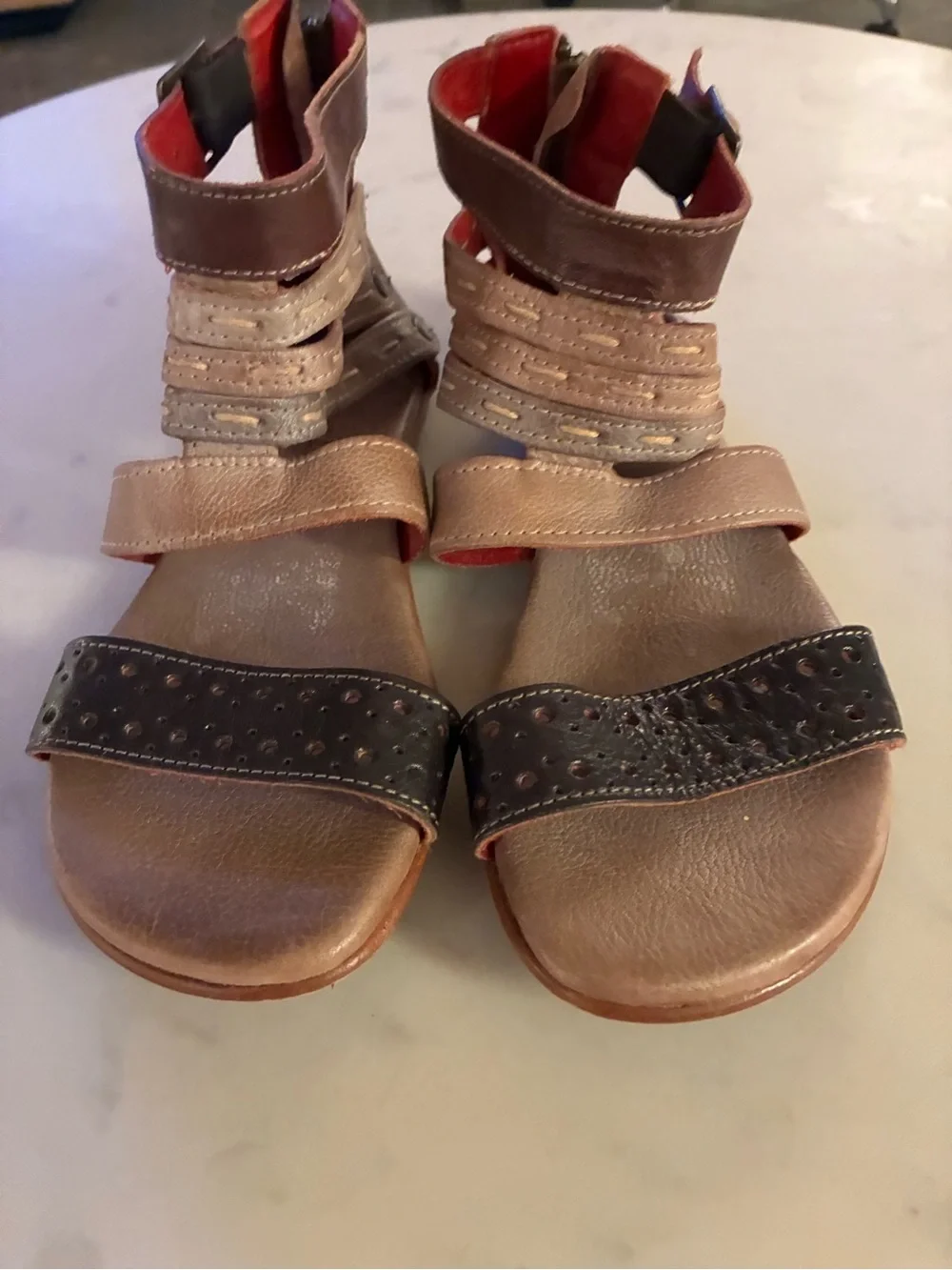 BED STU Artemis Starry Night Rustic Leather Sandals Size 7.5